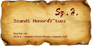 Szandi Honorátusz névjegykártya